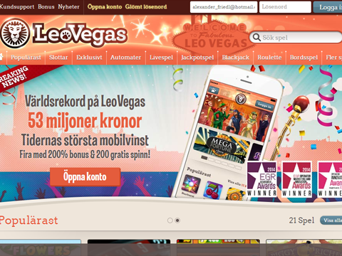 Leo Vegas Screenshot